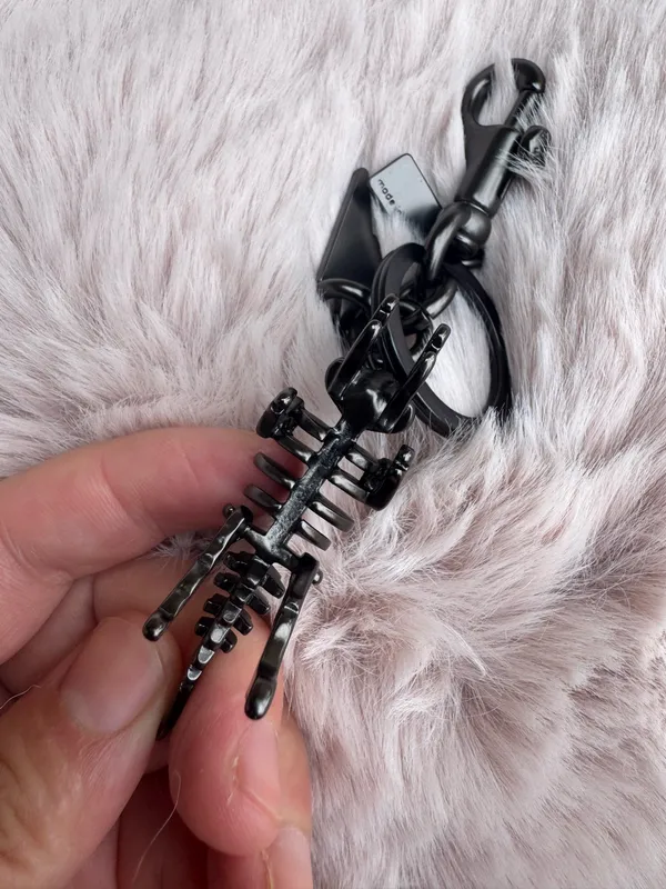 Coach Metal Small Rexy T-Rex Skeleton Puzzle Bag Charm Keychain Gunmetal Rexy - Image 9