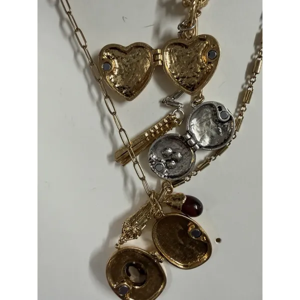 Zara Heart Locket Charm Pendant Gold Chain Fairy Festival‎ Necklace - Image 4