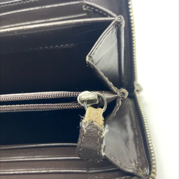Coach Signature C Brown Coated Canvas Zip Around Wallet - Image 5