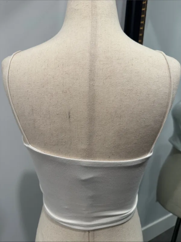 Windsor White Spaghetti Strap Cropped Camisole - Image 3