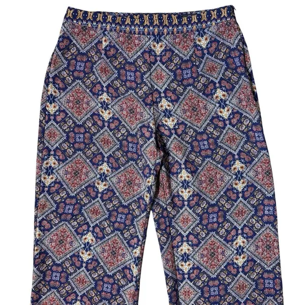 Y2K Semi Sheer Boho Pants Straight Leg EU 42 Paisley Fairy Beach Italy - 29x32.5 - Image 2