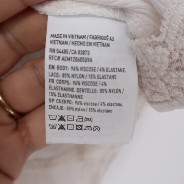 American Eagle Soft Sexy Rib Lace Trim Camisole Cream White XS - Image 3