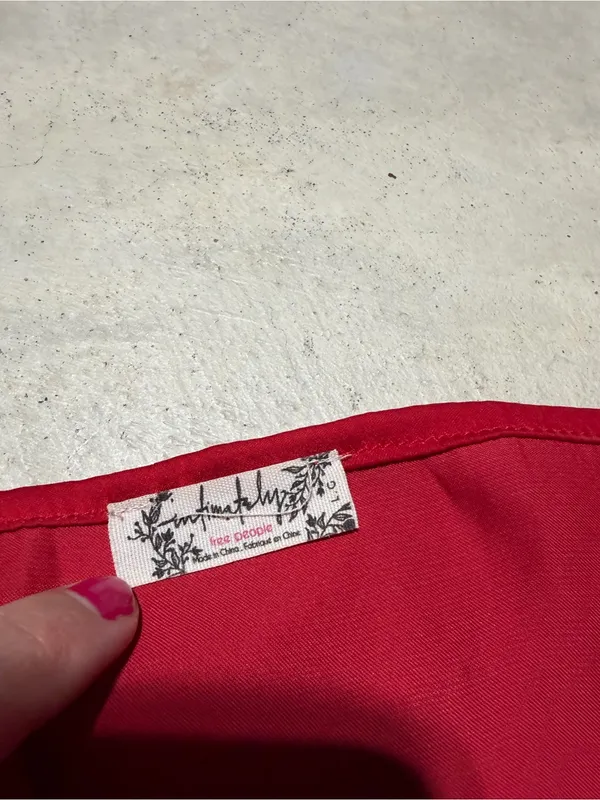 Intimately free people Red Ruffle Wrap Mini slip Dress large - Image 3