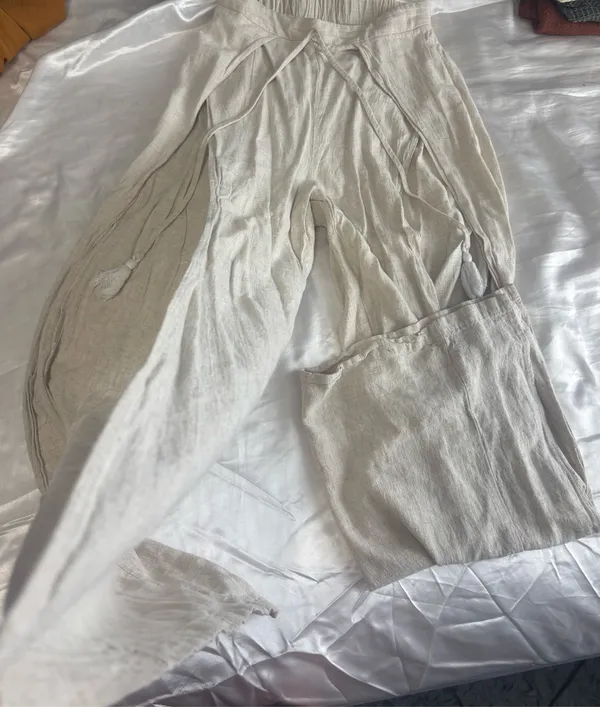 Linen Pants Tan Size undefined - Image 2