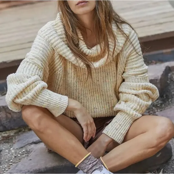 FREE PEOPLE Leo Tunic Sweater XS‎ $168 Retail Oversized Yellow Multicolored NWOT - Image 4