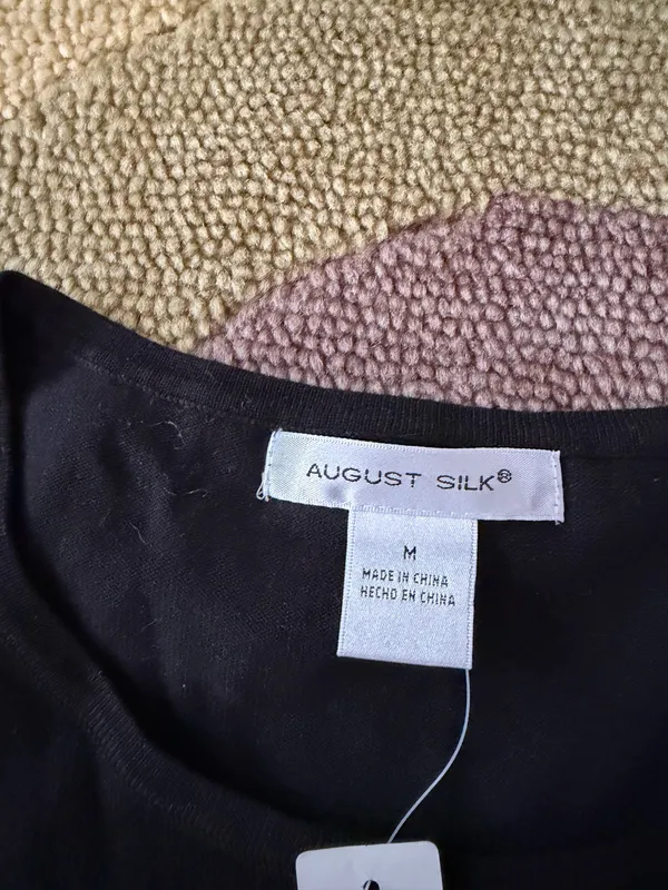 NWT August Silk Black Sleeveless Sweater Tank Top Women’s Size Medium - Image 3