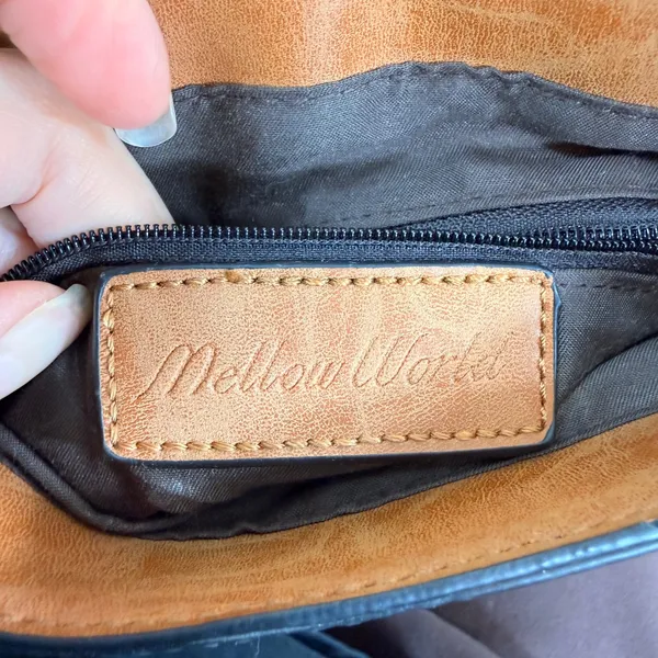 Mellow World Brown Vegan Leather Whipstitch Tassel Crossbody Saddle Bag - Image 9