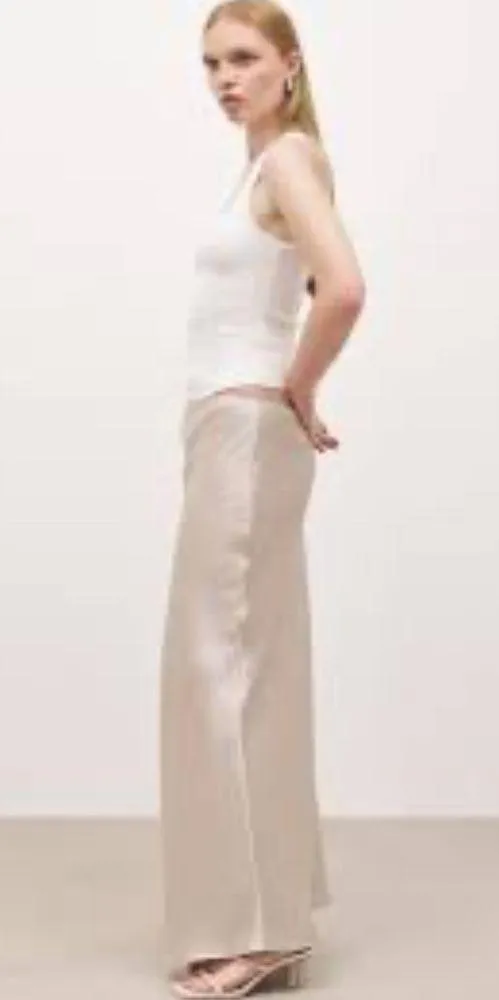 BOA - Satin Mid Rise Maxi Skirt - Champagne - Image 3
