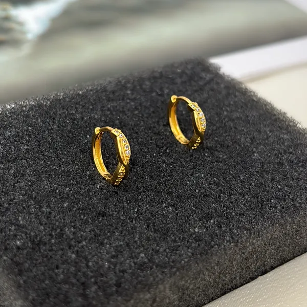 13mm CZ Small Hoop Earrings for Men Women Streetwear Punk Hip Hop Unisex Earring - Image 2