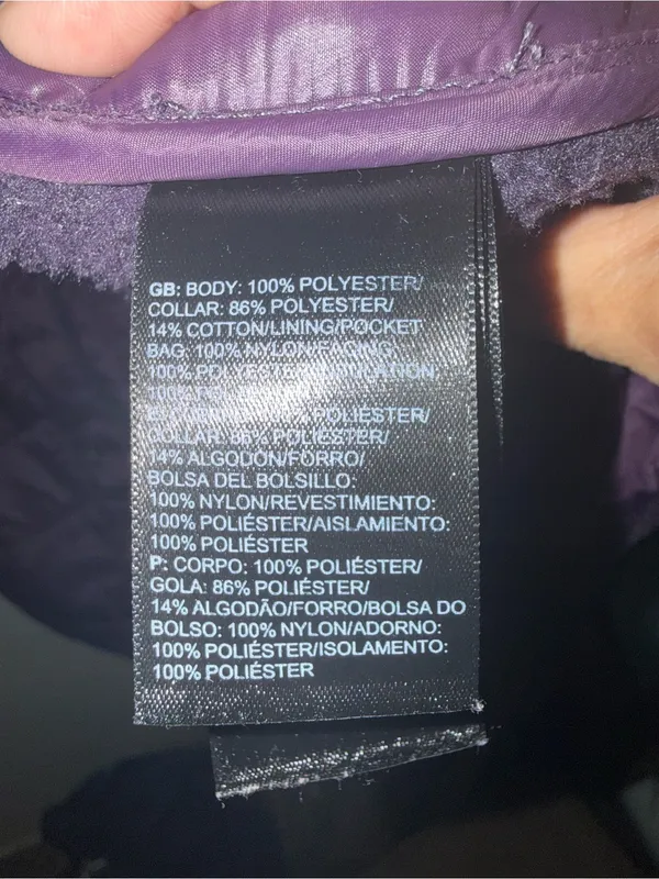 The North Face Women's Purple Quilted Hooded Jacket L - Image 5