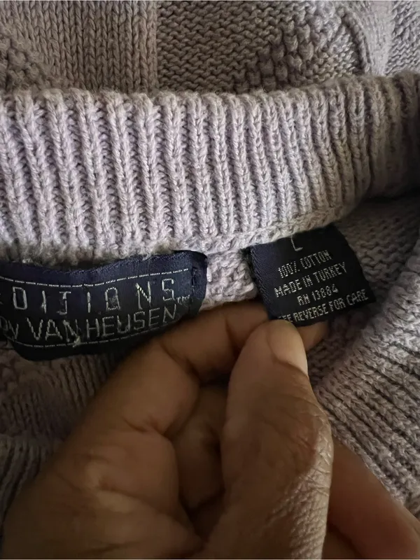 Van Heusen Vintage Lavender Textured Crewneck Sweater - Image 5
