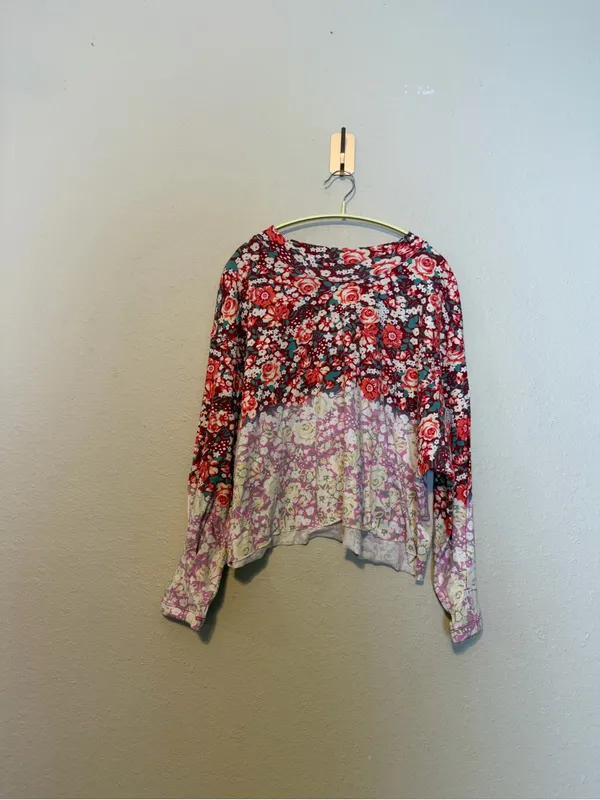 Free People MOVEMENT Inspire Floral Printed Layer Faded Poppy‎ Red Size Small - Image 5