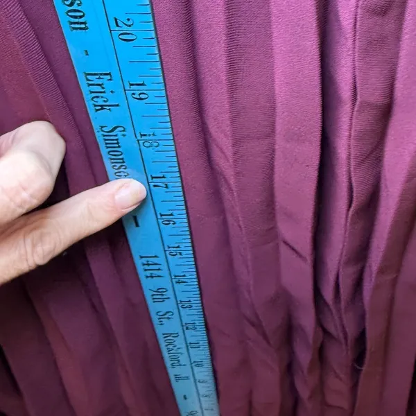 Ali‎ & Jay Burgundy Pleated Maxi Dress V-Neck Ladder Strap AJ9-672 Small - Image 11