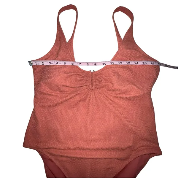 Old Navy One-Piece Swimsuit Women's Size XL Crochet New Amber Glow Salmon Resort - Image 5