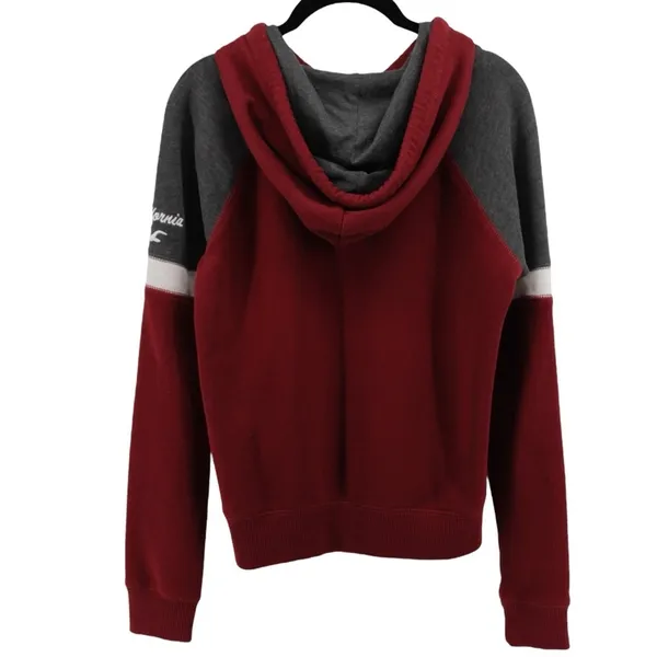Hollister Y2K Spellout Zipper Hooded Jacket Academia‎ College Size M - Image 4
