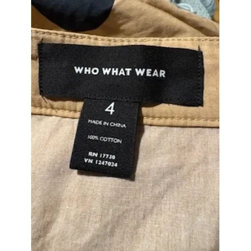 WHO WHAT WEAR Midi Skirt 4 Tan Black Polka Dot Button Front Cotton Retro A-Line‎ - Image 7