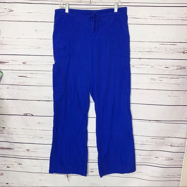 Scrubstar Blue Winter Snowflakes Medical Scrubs Set Size Medium Scrub Top & Pants - Image 11