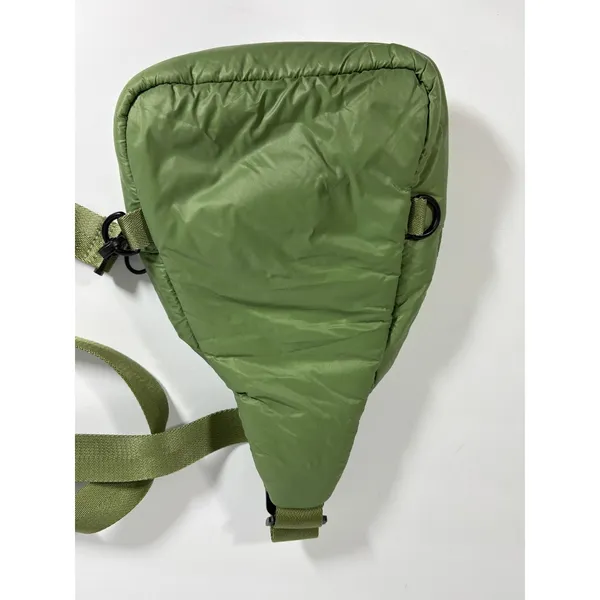 Anthropologie Puffy Nylon Sling Bag Sage Green Quilted Crossbody Backpack - Image 4
