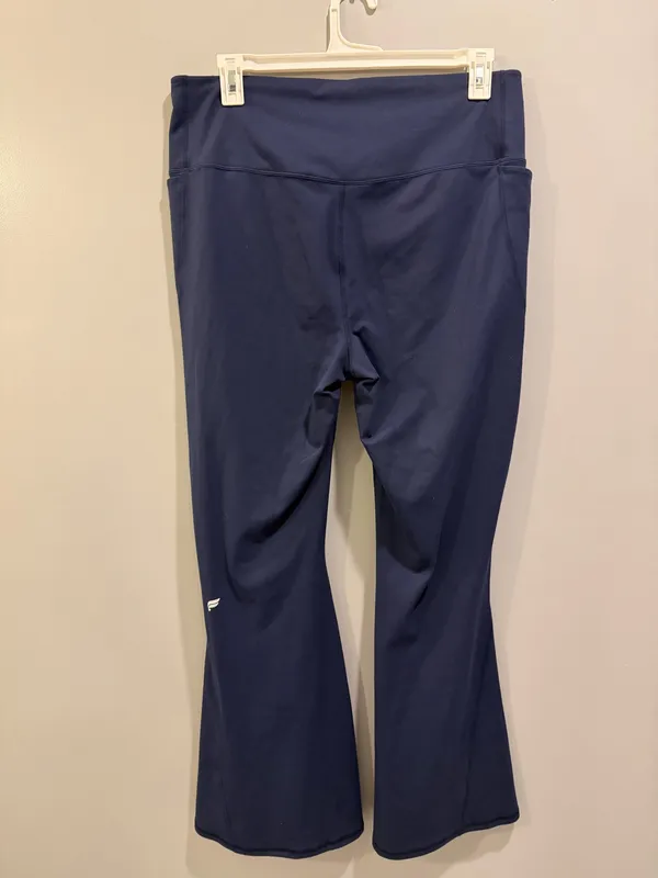 Fabletics Oasis PureLuxe High-Waisted Crossover Flare Leggings Navy - Image 6