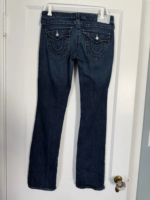True Religion Y2K Low Rise Straight Dark Wash Jeans - Image 2