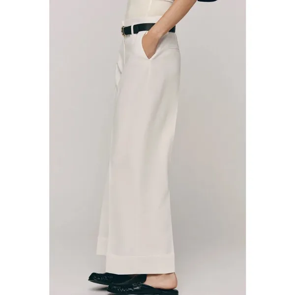 Zara Oyster Cuffed Wide Leg Trousers Size XS Minimalist Chic Relaxed 1478/234 - Image 9