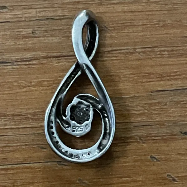 925 Sterling Silver Diamond Infinity Knot Pendant Necklace Charm Love Eternity - Image 3