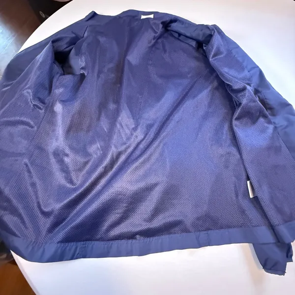 Danskin Now Womens Navy Blue Mesh Lined Full Zip Windbreaker Jacket Large 12-14 - Image 8