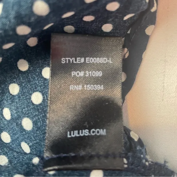 Lulus Dream Love Polka‎ Dot Off-the-Shoulder Maxi Dress In Navy Blue Size Small - Image 8