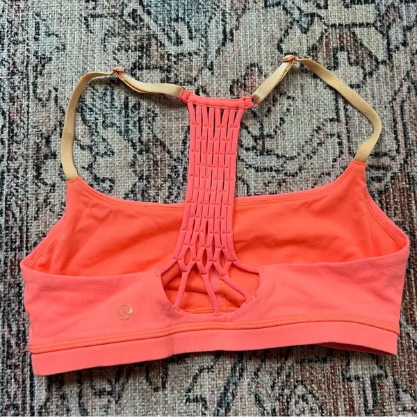 Lululemon True Self Bra Grapefruit Peach Fuzz Size 6 Coral Sports Bra - Image 8