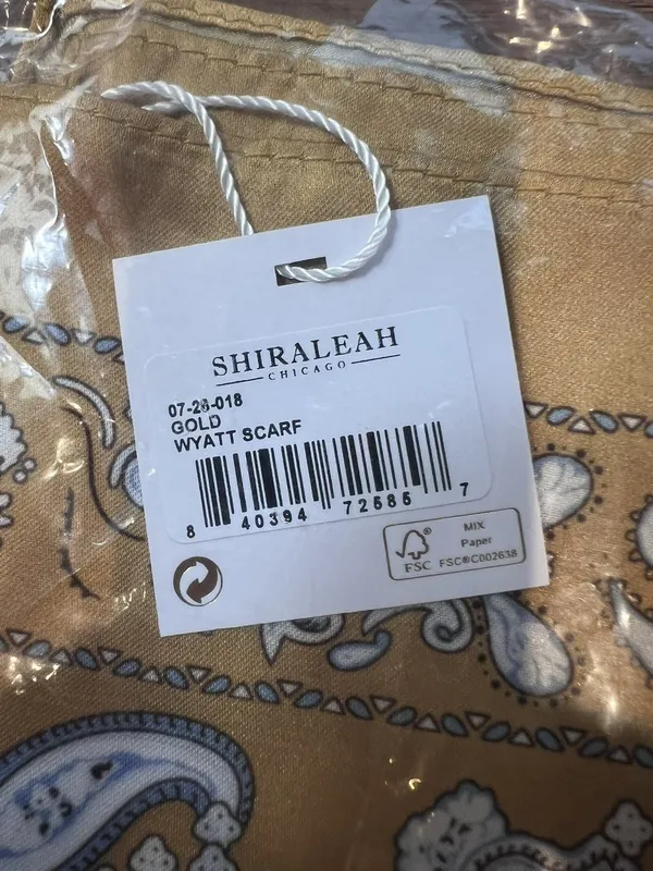 Shiraleah Chicago Wyatt Scarf Gold Paisley Woven Square Scarf Womens 07-28-018 - Image 6