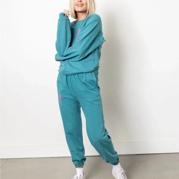 High Fitness, Bolt Sweatpants the color is Teal Size Medium - Image 8