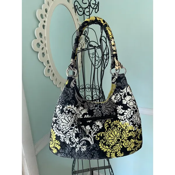 VERA BRADLEY ~ Shoulder Purse Handbag in‎ Baroque Yellow Black Gray - Image 2