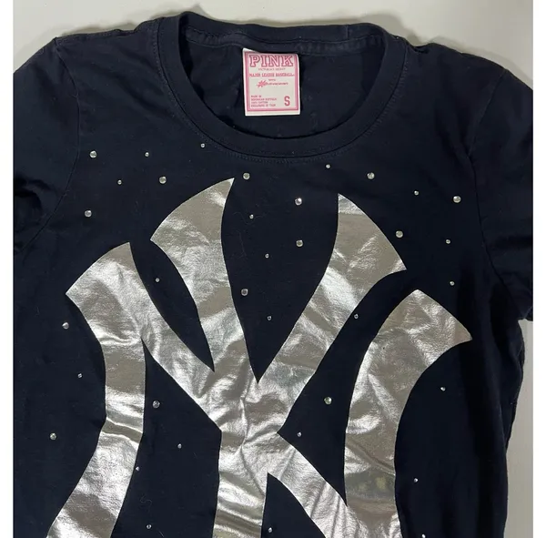 Navy Blue Diamond ‘NY Yankees: Bronx Bombers’ Baseball T-Shirt Top Tee Size S ⚾️✨ - Image 3