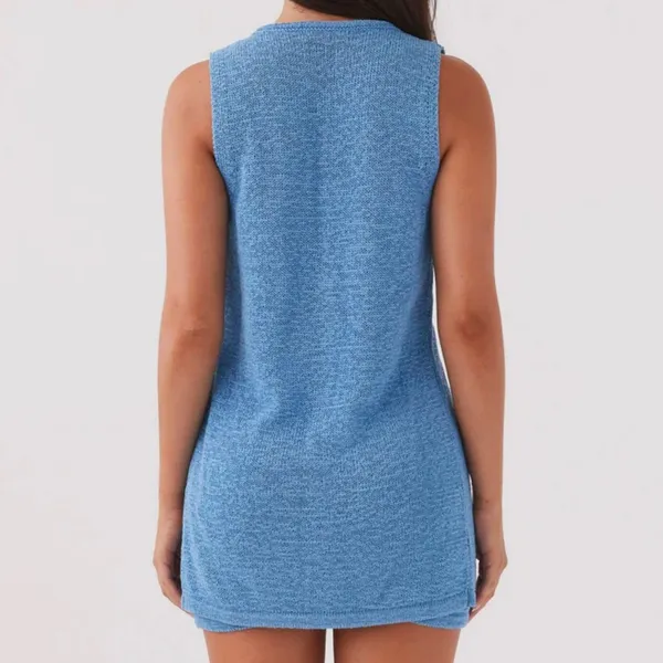 Peppermayo Capri Glow Knit Longline Vest Top Azure Blue Lrg NWT Festival Spring - Image 4
