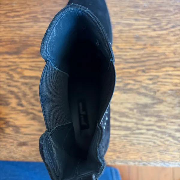 Paul Green Black‎ Suede Studded Chelsea Ankle Boots Heel Size UK 6 US 8.5 EUC - Image 8