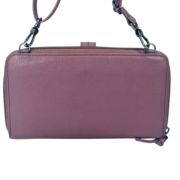 The Sak Leather Studded Wallet Crossbody‎ Purse Convertible Phone Bag Mauve - Image 12