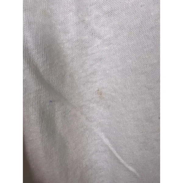 We The Free by Free People Linen Blend Raw Hem V-Neck Tee XS Off White Distresse - Image 4