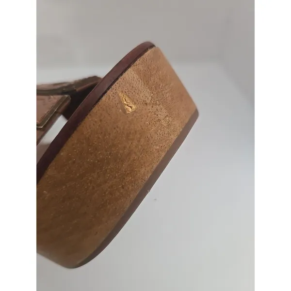 Tory Burch ines brown leather Wedge platform Slide Sandals Women’s Size 6-1/2M - Image 11
