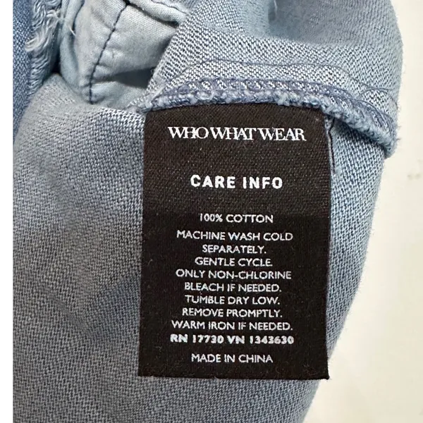 Who What Wear Denim Dress Blue Small 100% Cotton Short Sleeve Western Americana - Image 7