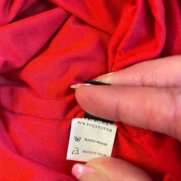Classic red gathered bandeau. Size Small. Red - Image 5