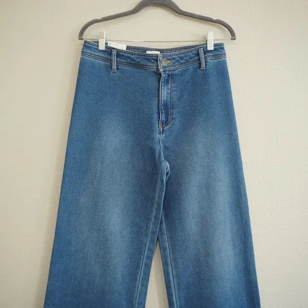 Z SUPPLY Rilynn Wide Leg Trouser Jeans Medium Wash High Waist Denim Size‎ 28 NEW - Image 2
