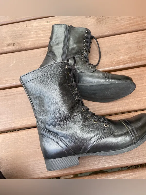 STEVE MADDEN Leather Lace-Up Combat Boots🖤🖤 - Image 5