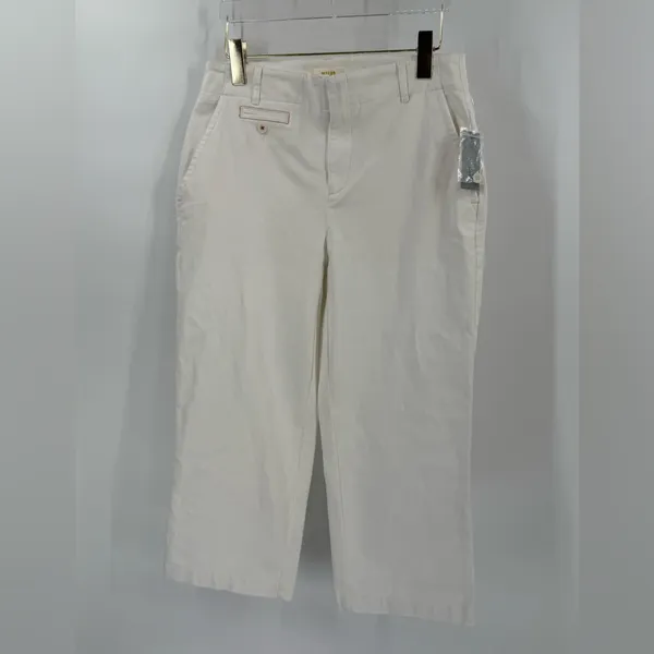 Anthropologie‎ Maeve Ivory White Cropped Pants size 6P NWT - Image 2