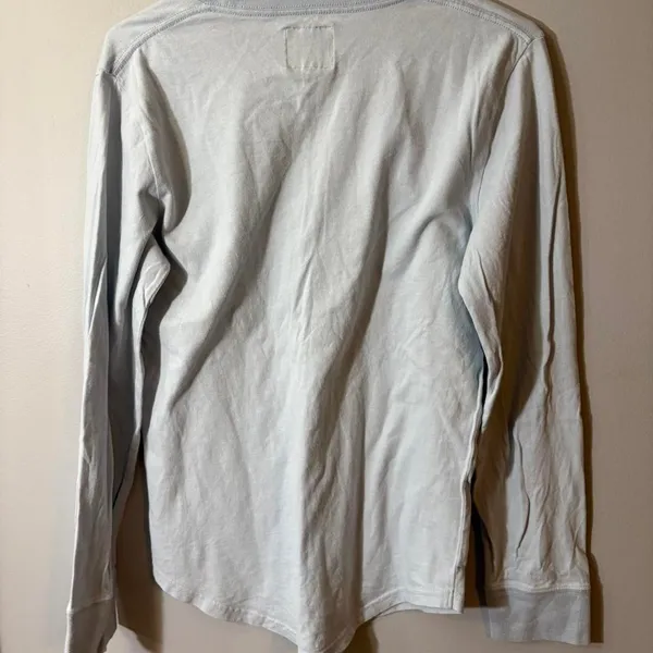 Abercrombie & Fitch Long Sleeve Logo Tee Light‎ Blue Graphic Shirt XS Y2K - Image 3