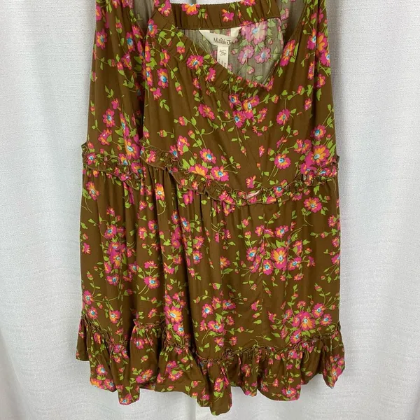 Matilda Jane Brown&Pink Floral On A Whim Ruffle Hem Tank Top Sz.XL NWT - Image 12