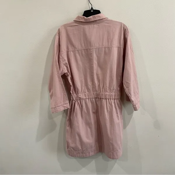 Free People Hazel Pink Shirt Dress Cotton‎ Blend Button Front XS Boho Chic - Image 10
