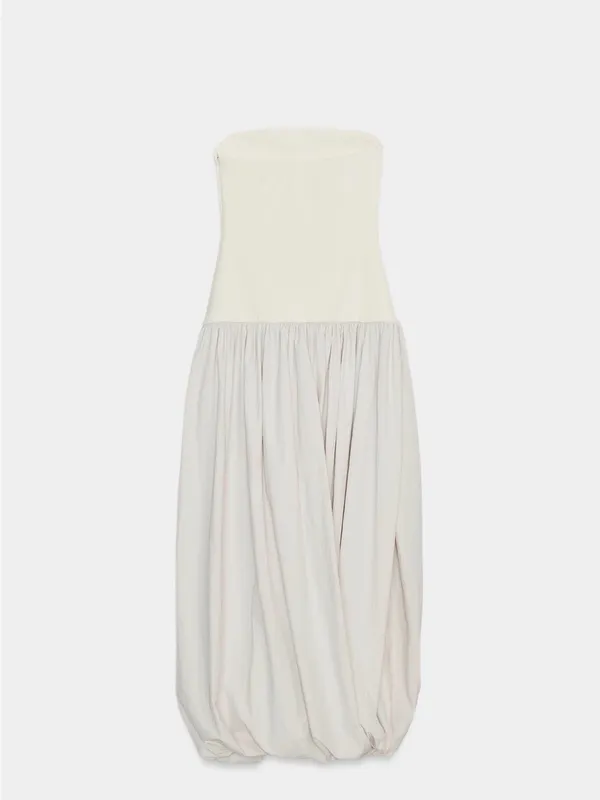 Zara Ivory Strapless Maxi Dress - Image 6