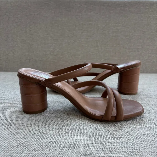 DV Dolce Vita Priana Tan Puffy Strappy Block Heel Sandals Summer Heels Size 8 - Image 10