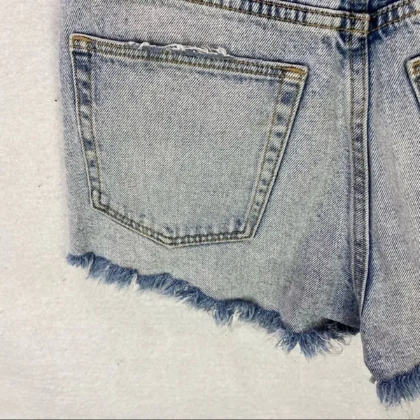 Zara Womens Shorts Size‎ 4 Distressed Light Wash Denim High Rise Cutoff Festival - Image 7