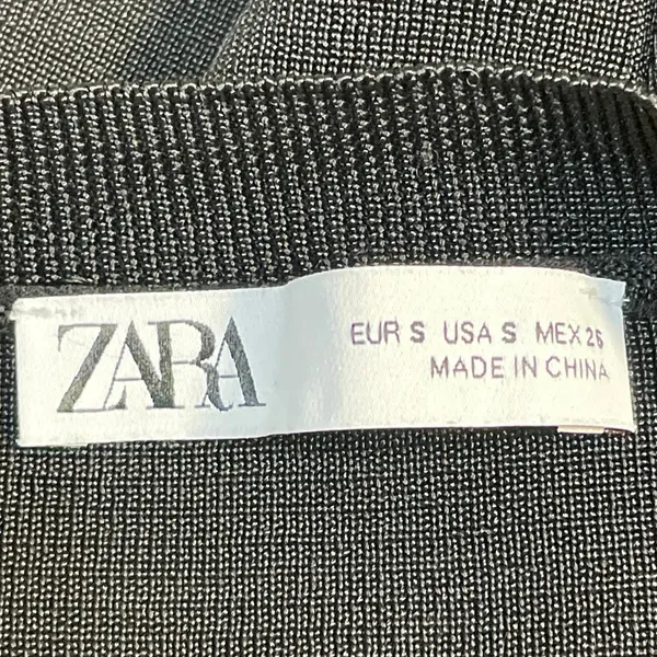Zara Mixed Media Organza Long Puff Balloon Sleeve Crew Neck Sweater Blouse Top S - Image 4